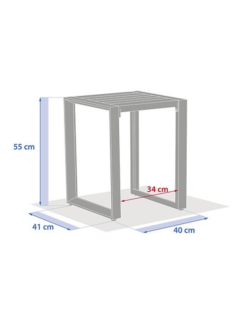 Table de jardin d'appoint carrée en aluminium EVASION Gris foncé - Kiabi