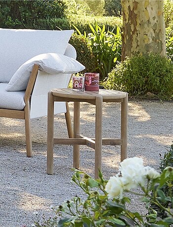 Table de jardin d'appoint ronde en bois DEONA