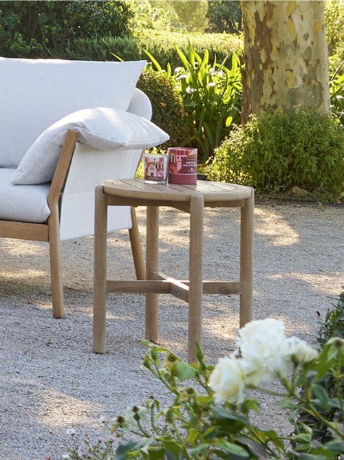 Table de jardin d'appoint ronde en bois DEONA - Kiabi