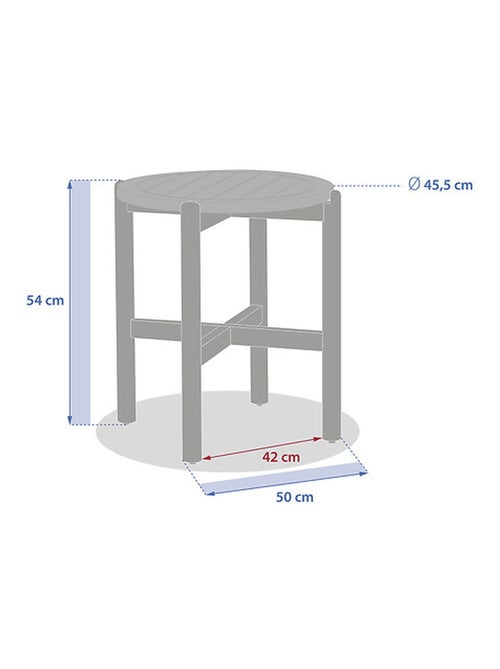 Table de jardin d'appoint ronde en bois DEONA - Kiabi