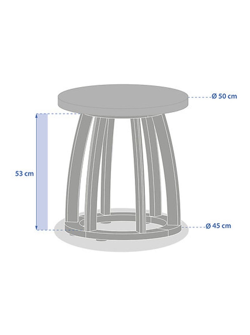 Table de jardin d'appoint ronde en bois et béton LEMINDO Marron - Kiabi