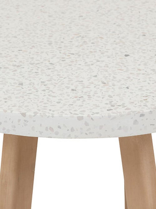 Table de jardin d'appoint ronde en bois et béton LEMINDO - Kiabi
