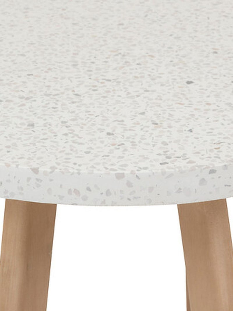 Table de jardin d'appoint ronde en bois et béton LEMINDO Marron - Kiabi