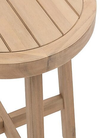 Table de jardin d'appoint ronde en bois PAPOUASIE
