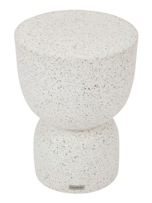 Table de jardin d'appoint ronde en ciment effet terrazzo TIMANDRA - Kiabi