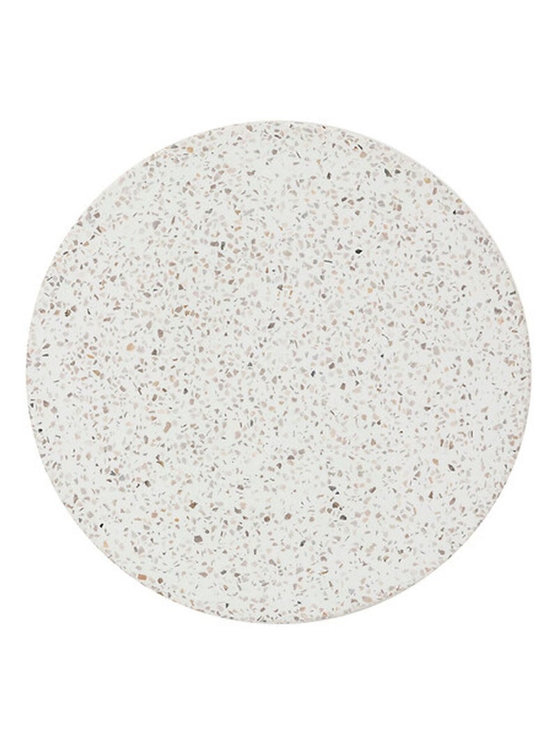 Table de jardin d'appoint ronde en ciment effet terrazzo TIMANDRA Gris clair - Kiabi