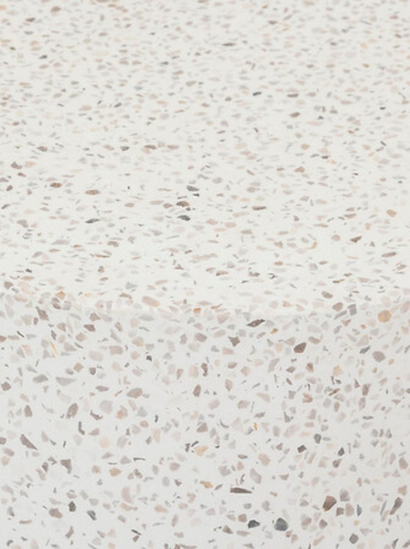 Table de jardin d'appoint ronde en ciment effet terrazzo TIMANDRA Gris clair - Kiabi