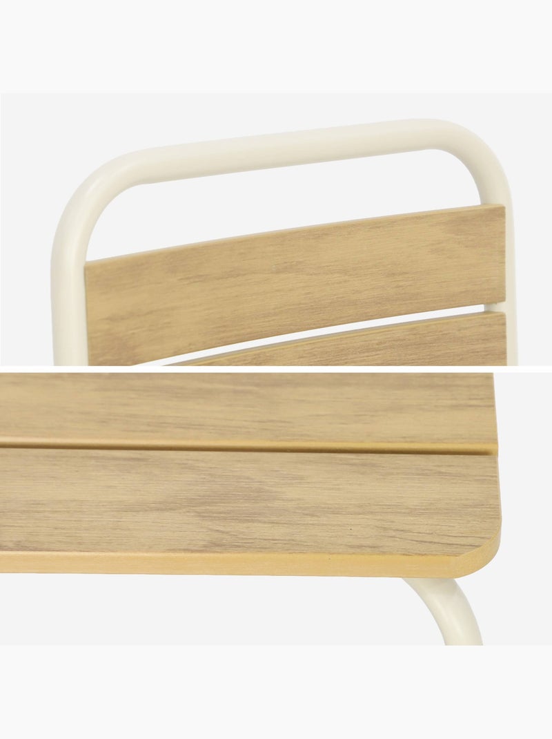 Table de jardin enfant acier et décor bois + 2 assises Beige - Kiabi