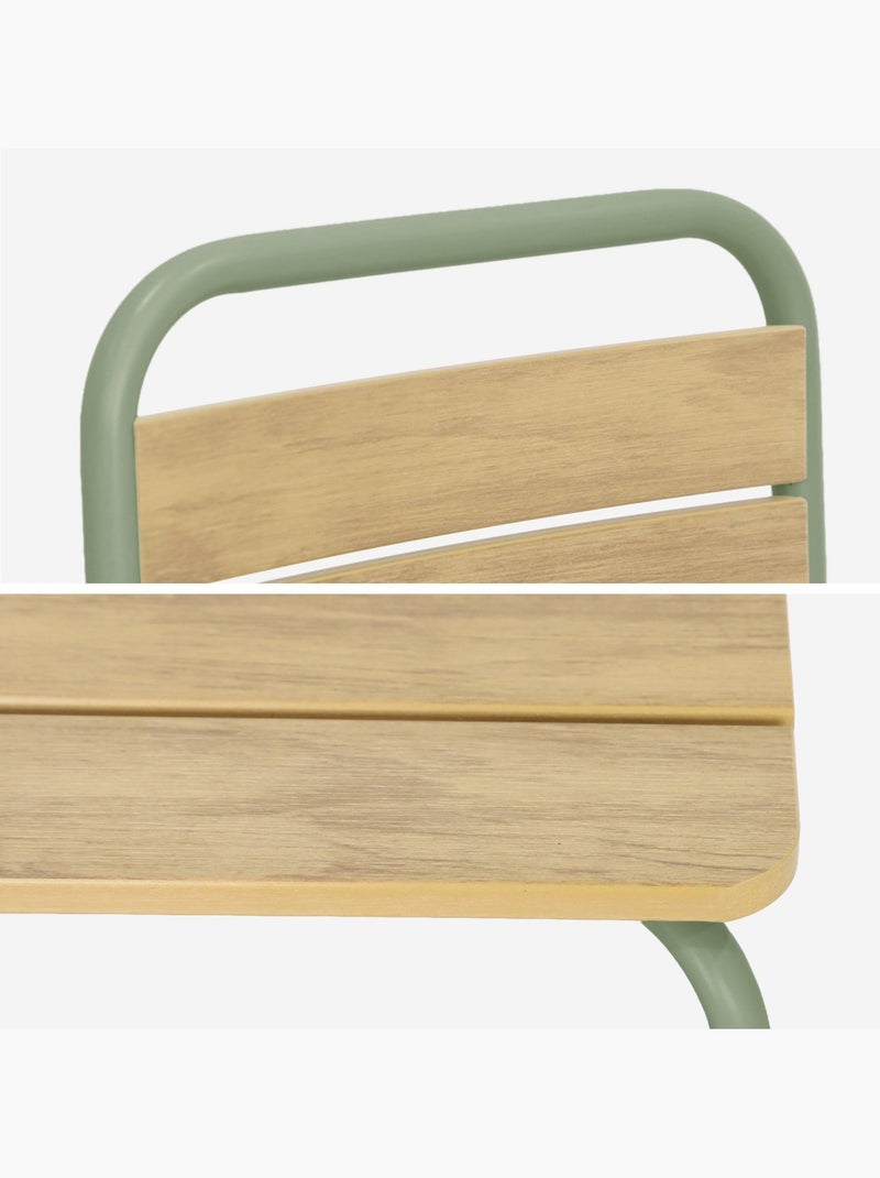 Table de jardin enfant acier et décor bois + 2 assises Vert - Kiabi