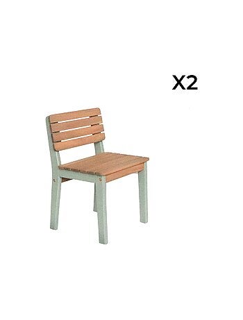 Table de jardin enfant intérieur/extérieur bois d'acacia + 2 assises Caroline