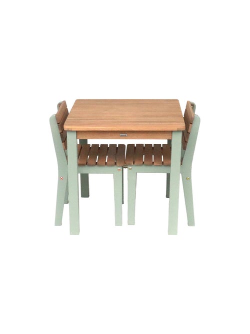 Table de jardin enfant intérieur/extérieur bois d'acacia + 2 assises Caroline - Kiabi