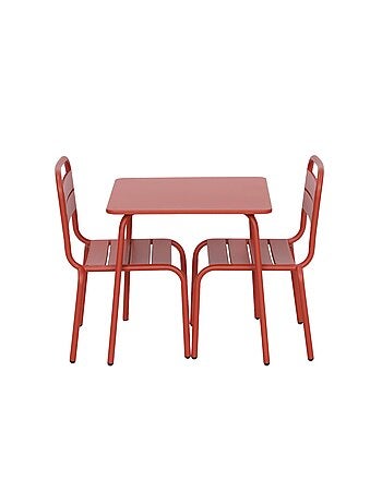 Table de jardin enfant métal + 2 assises