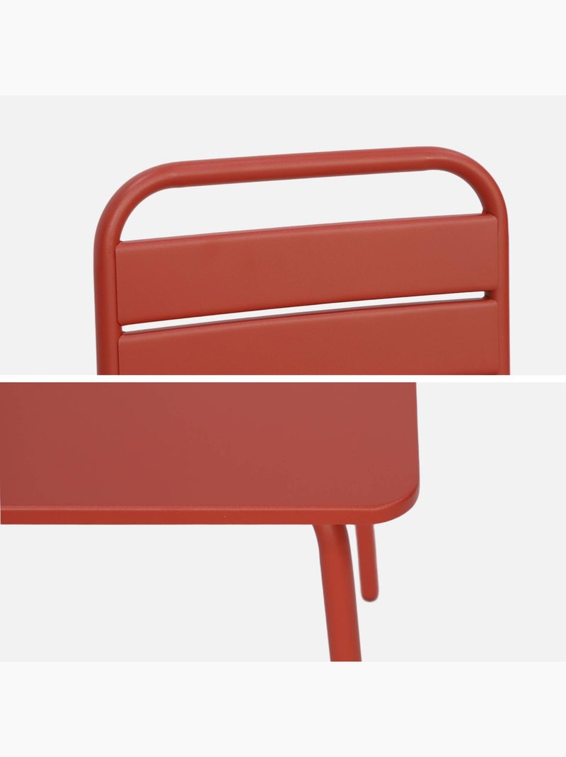 Table de jardin enfant métal + 2 assises Rouge brique - Kiabi