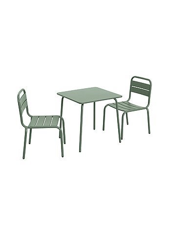 Table de jardin enfant métal + 2 assises