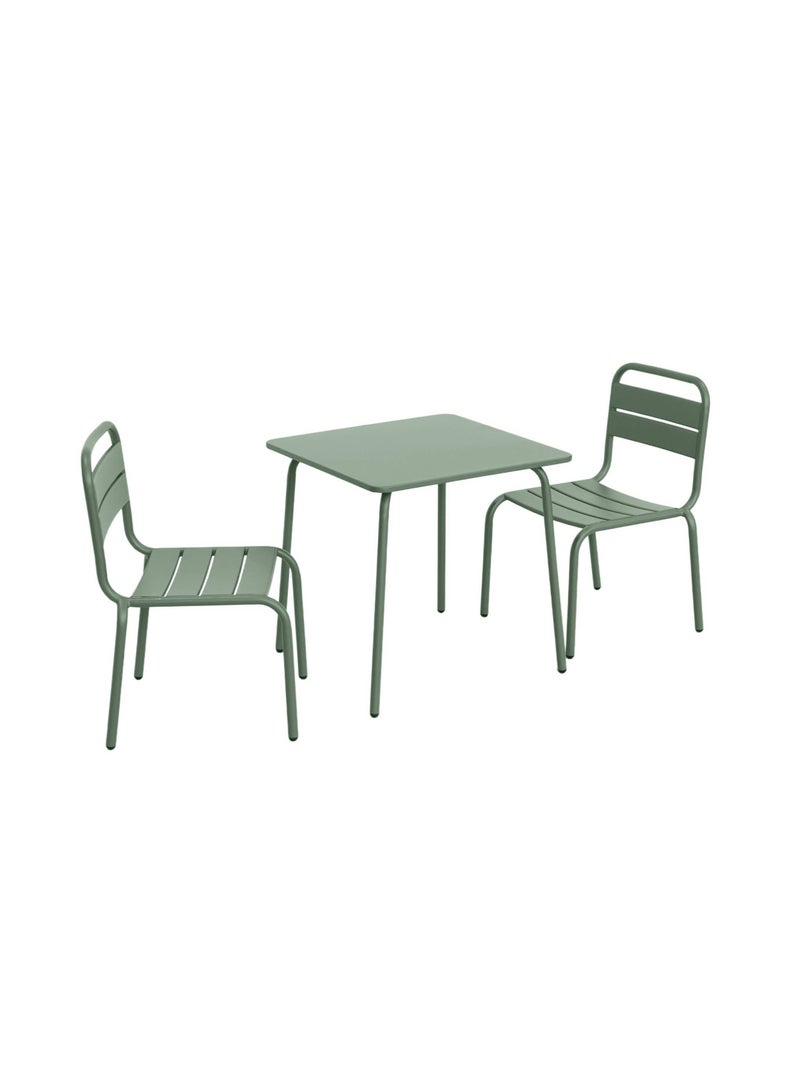 Table de jardin enfant métal + 2 assises Vert - Kiabi