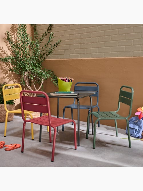 Table de jardin enfant métal + 4 assises - Kiabi