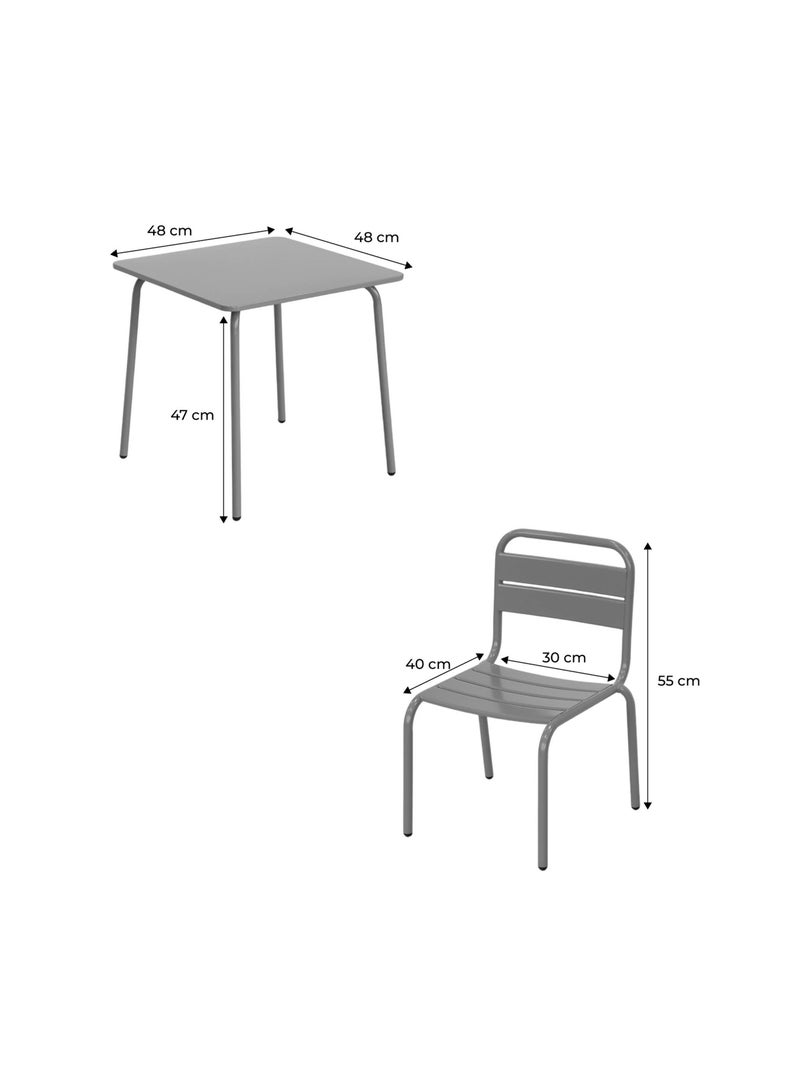 Table de jardin enfant métal + 4 assises Multicolore - Kiabi