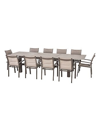 Table de jardin extensible 10 Personnes Héraklion - L. 220/320 cm tonka