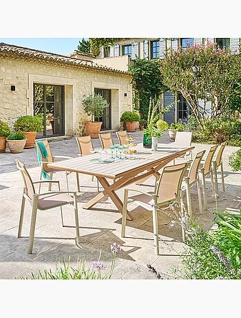 Table de jardin extensible 10 places en aluminium AXIOME
