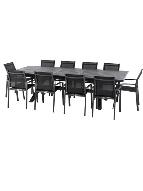 Table de jardin extensible 10 places en aluminium AXIOME - Kiabi Table de jardin extensible 10 places en aluminium AXIOME - Kiabi