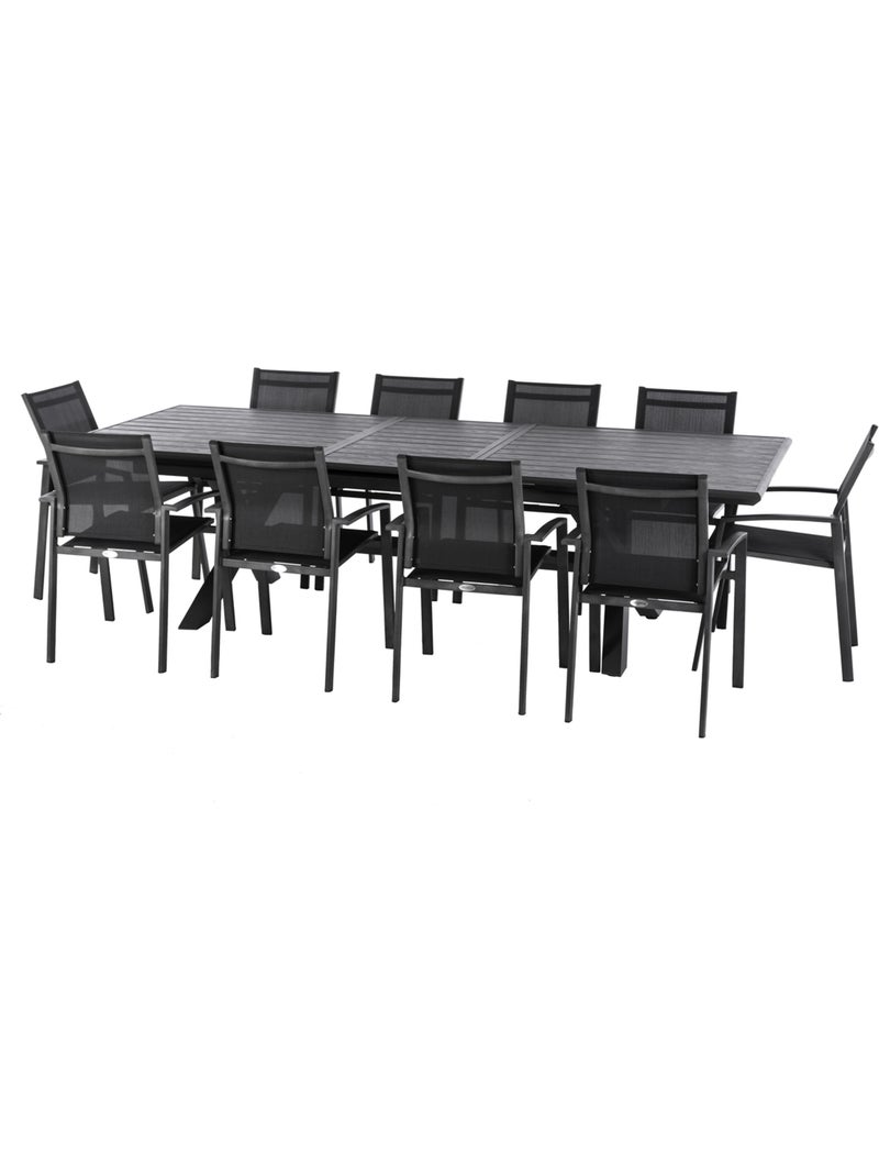 Table de jardin extensible 10 places en aluminium AXIOME Gris foncé - Kiabi