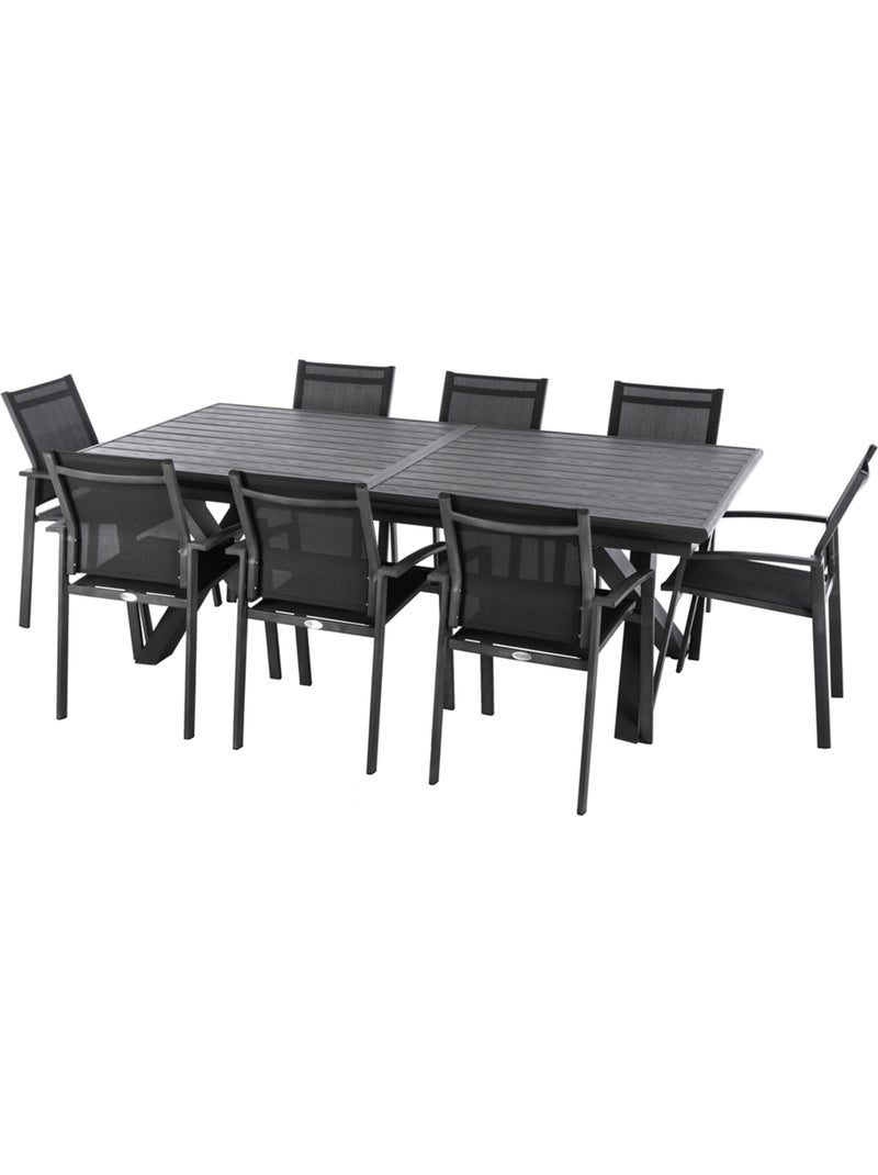 Table de jardin extensible 10 places en aluminium AXIOME Gris foncé - Kiabi