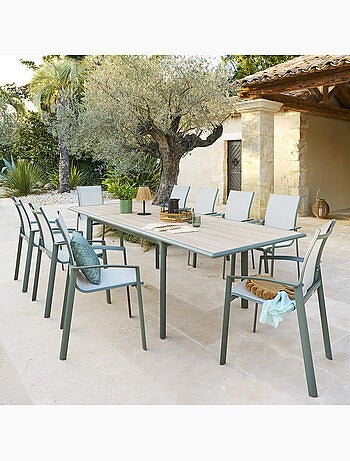 Table de jardin extensible 10 places en aluminium DILORS