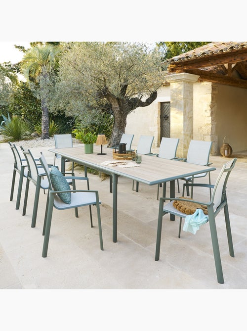 Table de jardin extensible 10 places en aluminium DILORS - Kiabi Table de jardin extensible 10 places en aluminium DILORS - Kiabi