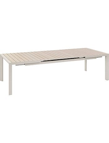 Table de jardin extensible 10 places en aluminium effet bois ÉVASION