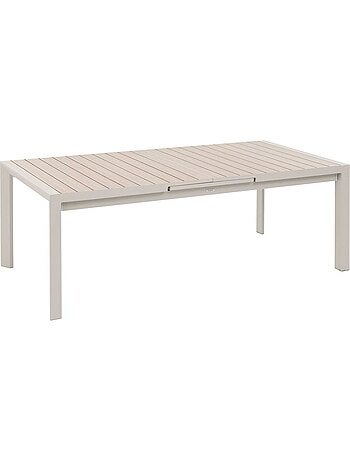 Table de jardin extensible 10 places en aluminium effet bois ÉVASION