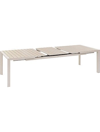 Table de jardin extensible 10 places en aluminium effet bois ÉVASION