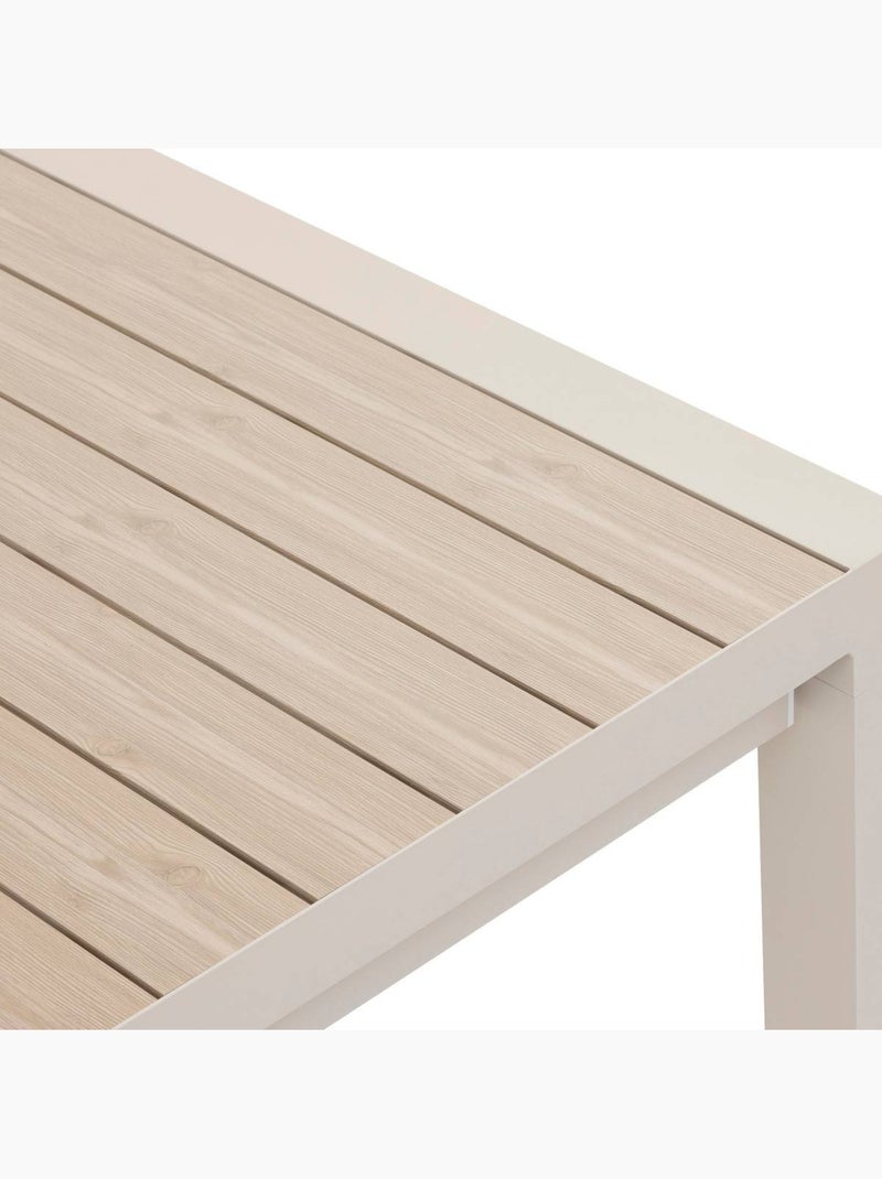 Table de jardin extensible 10 places en aluminium effet bois ÉVASION Beige argile - Kiabi