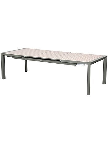 Table de jardin extensible 10 places en aluminium effet bois ÉVASION