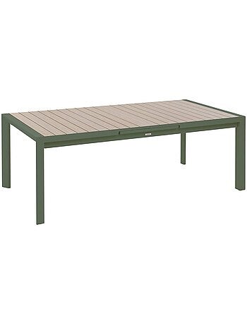 Table de jardin extensible 10 places en aluminium effet bois ÉVASION