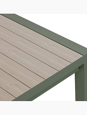 Table de jardin extensible 10 places en aluminium effet bois ÉVASION