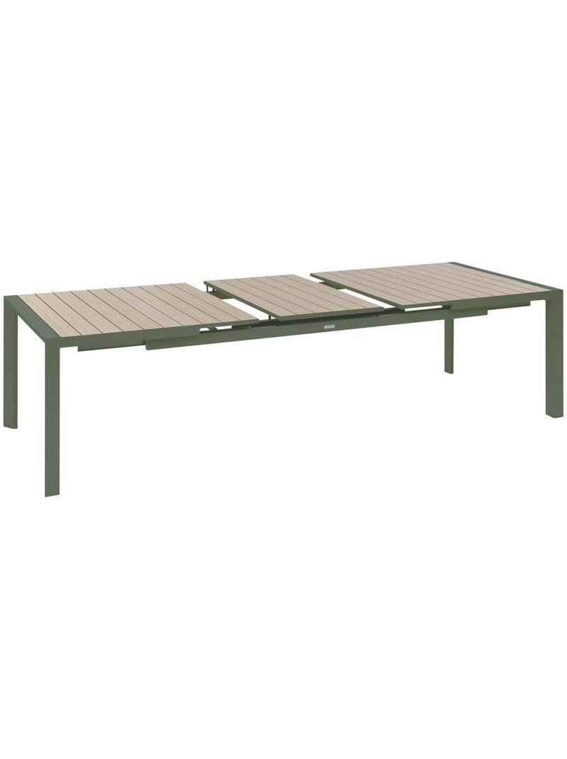 Table de jardin extensible 10 places en aluminium effet bois ÉVASION Lin - Kiabi