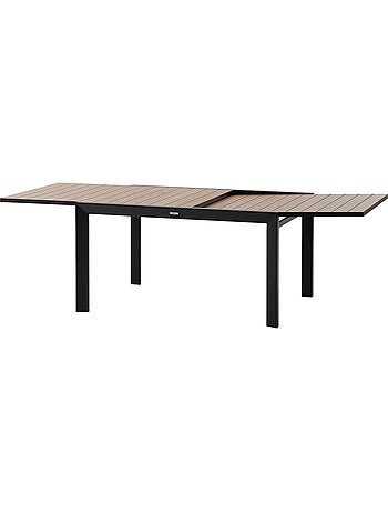 Table de jardin extensible 10 places en aluminium effet bois ÉVASION