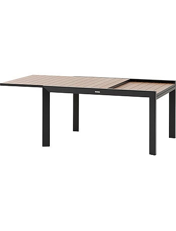 Table de jardin extensible 10 places en aluminium effet bois ÉVASION