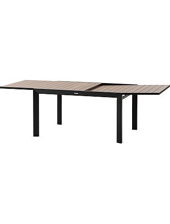 Table de jardin extensible 10 places en aluminium effet bois ÉVASION