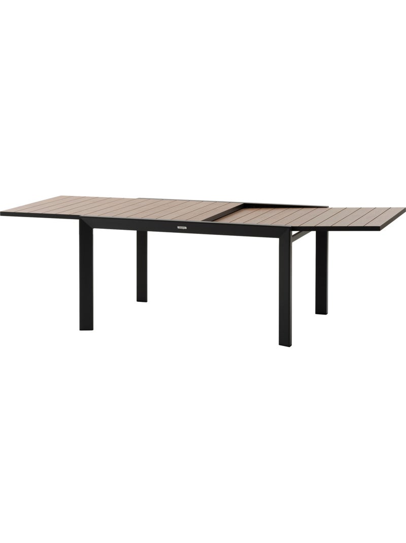 Table de jardin extensible 10 places en aluminium effet bois ÉVASION Miel - Kiabi