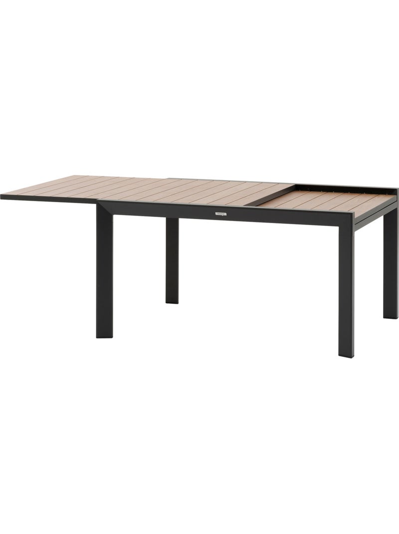 Table de jardin extensible 10 places en aluminium effet bois ÉVASION Miel - Kiabi