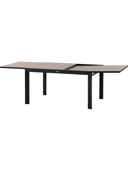 Table de jardin extensible 10 places en aluminium effet bois ÉVASION - Kiabi Table de jardin extensible 10 places en aluminium effet bois ÉVASION - Kiabi