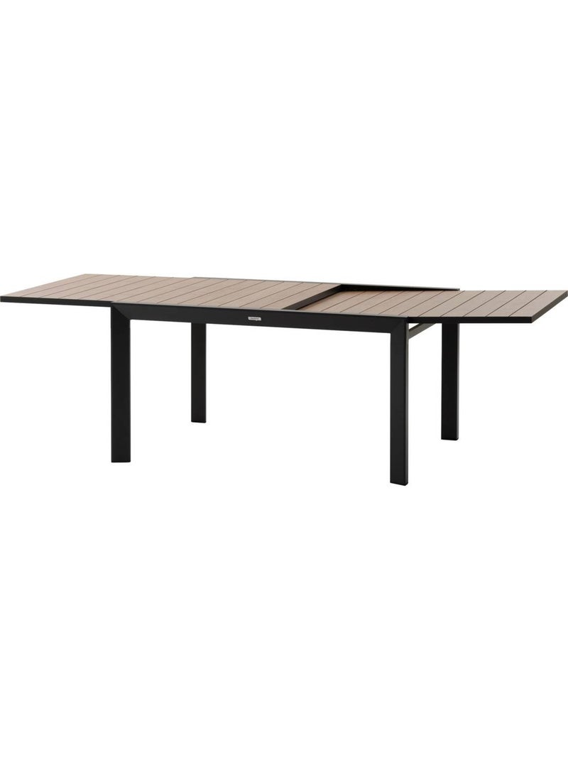 Table de jardin extensible 10 places en aluminium effet bois ÉVASION Miel - Kiabi