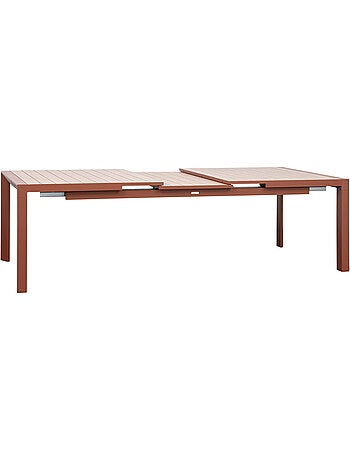 Table de jardin extensible 10 places en aluminium effet bois ÉVASION