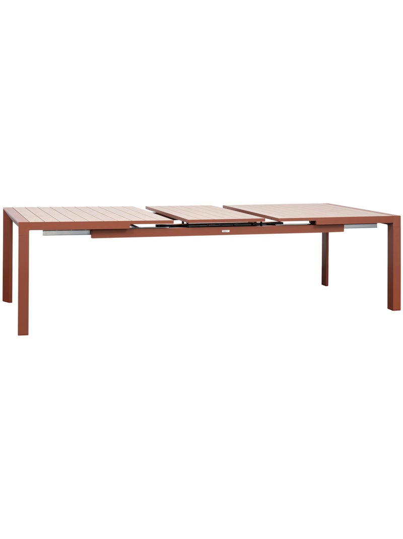 Table de jardin extensible 10 places en aluminium effet bois ÉVASION Miel - Kiabi