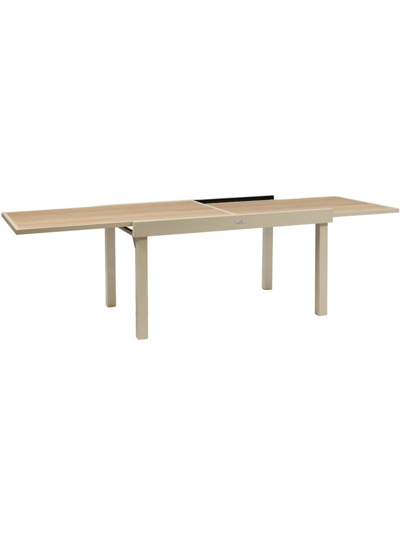 Table de jardin extensible 10 places en aluminium et verre PIAZZA Beige argile - Kiabi