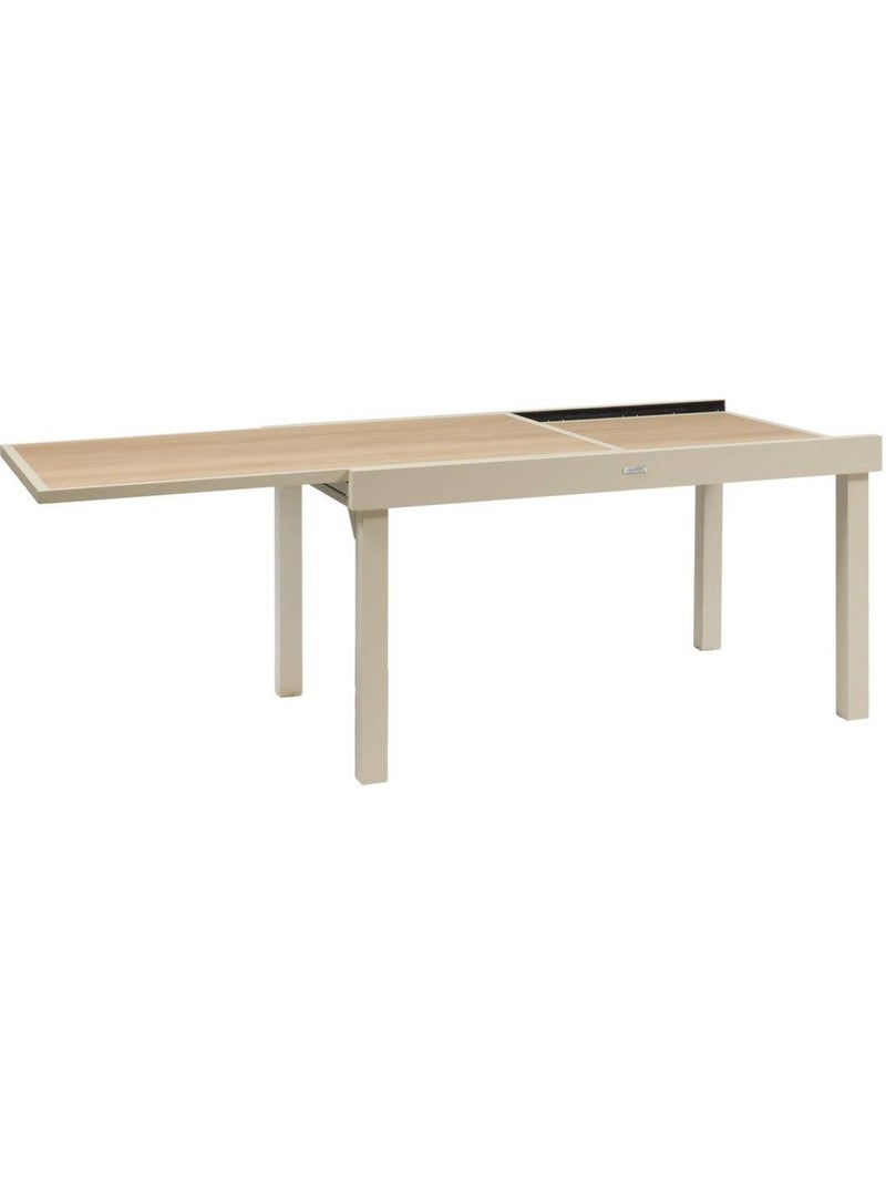 Table de jardin extensible 10 places en aluminium et verre PIAZZA Beige argile - Kiabi