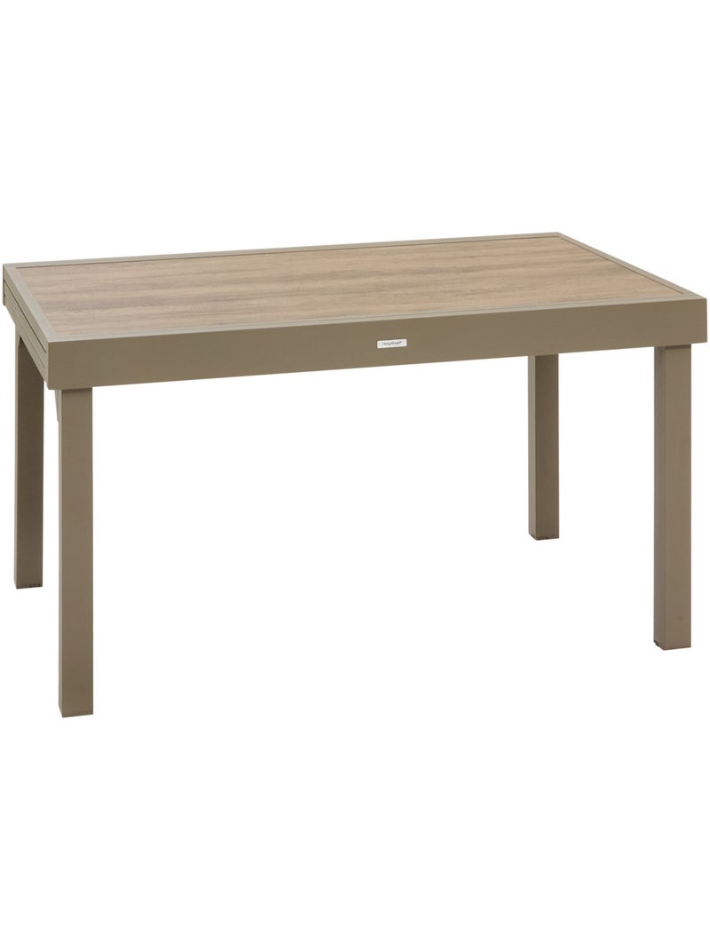 Table de jardin extensible 10 places en aluminium et verre PIAZZA Marron - Kiabi
