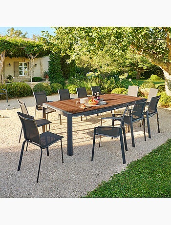 Table de jardin extensible 12 places en acacia PARADIZE