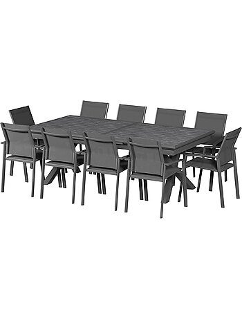 Table de jardin extensible 12 places en aluminium AXIOME